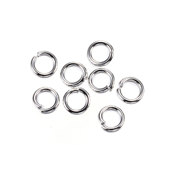 304 Stainless Steel Jump Rings, Open Jump Rings, Stainless Steel Color, 4x0.8mm, 20 Gauge, Inner Diameter: 2.4mm
