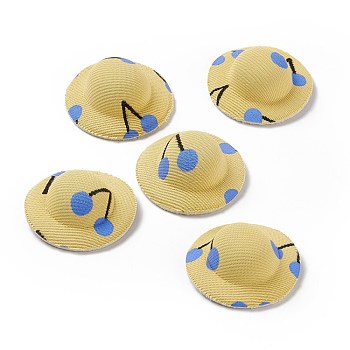 Cloth Cap Crafts Decoration, for DIY Jewelry Crafts Earring Necklace Hair Clip Decoration, Pale Goldenrod, 3.5x1.2cm