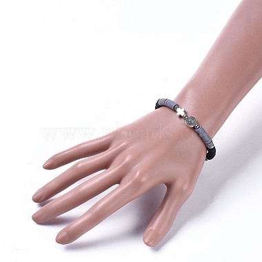 Polymer Clay heishi Perlen Perlen Stretch Armbänder(BJEW-JB04447-01)-5
