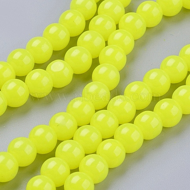 8mm GreenYellow Round Glass Beads