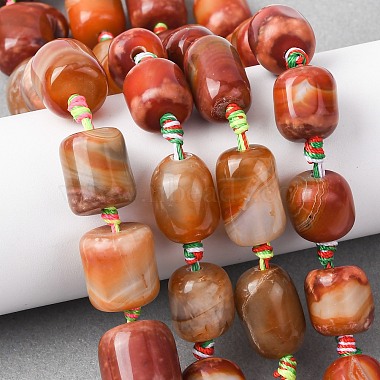 Natural Red Agate Beads Strands(G-P605-H01-01)-1