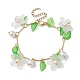 Acrylic Flower & Glass Pearl Charm Bracelets(BJEW-JB10054-01)-1