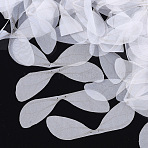 Organza Fabric, For DIY Jewelry Making Crafts, Dragonfly Wing, Creamy White, 82x25.5mm, Hole: 0.6mm(FIND-S316-01A)