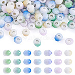 200Pcs Handmade Porcelain Beads, Crackle Beads, Oval, 7.5x6x5.5mm, Hole: 2.5mm, 200pcs(PORC-TA0001-61A)
