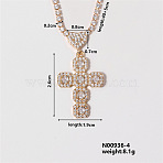 Chic Cross Necklace with Shiny Diamonds and Virgin Mary Pendant, 15.75 inch(400mm)(WL1506-4)
