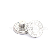 Alloy Button Pins for Jeans, Nautical Buttons, Garment Accessories, Round, Platinum, 20mm(PURS-PW0009-01B-02P)