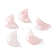 Natural Rose Quartz Beads, No Hole/Undrilled, for Wire Wrapped Pendant Making, Moon, 34~35x22x7~10mm(G-I312-A01)
