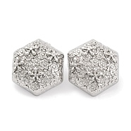 Non-Tarnish 304 Stainless Steel Stud Earrings, Hexagon, Stainless Steel Color, 20x18.5mm(EJEW-H013-03P)