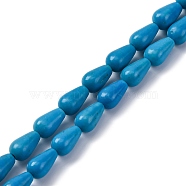 Synthetic Howlite Beads Strands, Teardrop, Dyed, 10x6~6.5mm, Hole: 1mm, about 41pcs/strand, 16.14 inch(41cm)(G-F783-D01-01)