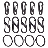 Clasp Finding Sets, with Alloy Snap Keychain Clasp Findings, Zinc Alloy Key Clasps and Iron Loose Leaf Book Hinged Rings, Gunmetal, 74x73x25mm, 18pcs/box(PALLOY-PH0005-92)