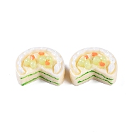 Opaque Resin Imitation Food Decoden Cabochons, Fruit Cake, White, 16x20.5x10.5mm(CRES-I032-02A)