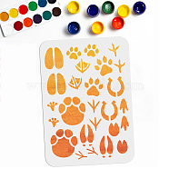 PET Hollow Out Drawing Painting Stencils, for DIY Scrapbook, Photo Album, Footprint Pattern, 210x297mm(DIY-WH0403-010)