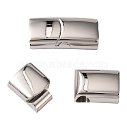 316 Surgical Stainless Steel Magnetic Clasps with Glue-in Ends, Rectangle, Stainless Steel Color, 29x14x8.5mm, Inner Diameter: 12x7mm(STAS-G241-14C-P)