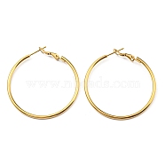 Ion Plating(IP) 316 Surgical Stainless Steel Hoop Earrings for Women, Long-Lasting Plated, Real 18K Gold Plated, 38x34x2mm(EJEW-C053-08A-G)