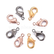 Brass Lobster Claw Clasps, Parrot Trigger Clasps, Cadmium Free & Nickel Free & Lead Free, Mixed Color, 12x7x3mm, Hole: 1mm(X-KK-902-M)