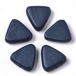 Painted Natural Wood Beads, Triangle, Marine Blue, 16x15~16x5.5mm, Hole: 1.5mm(X-WOOD-R265-05A)
