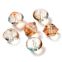 Transparent Glass Beads, Round, Chocolate, 15.5x12mm, Hole: 1.8mm(GLAA-A012-05H)