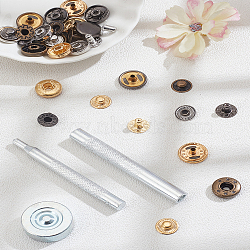 DIY Jewelry Making Finding Kit, Including Alloy Snap Button, Steel Hole Punch Tool Sets, Steel Round Base, Mixed Color, 15x5.5mm(BUTT-LP0001-36)