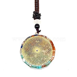 Resin & Natural & Synthetic Mixed Gemstone Pendant Necklaces, Flower, 25.59 inch(65cm)(OG4289-24)