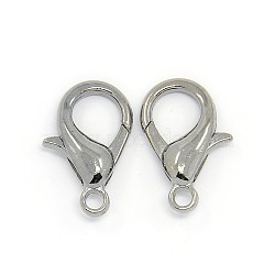 Black Tone Zinc Alloy Lobster Claw Clasps, Parrot Trigger Clasps, Cadmium Free & Lead Free, 21x12mm, Hole: 2mm(X-E107-B)