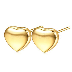 Heart 304 Stainless Steel Stud Earrings, Golden, 17.5mm(FS-WGBF13B-05)