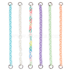 6Pcs 6 Colors Plastic Cable Chain Bag Strap, with Alloy Ring Clasps, Bag Replacement Accessories, Mixed Color, 29x1.4x1.4cm(FIND-WR0002-37)