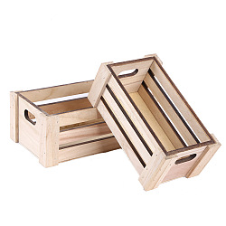 Wooden Storage Nesting Crates, Rectangle, PapayaWhip, 31x22x10.9cm(WOCR-PW0001-087D)