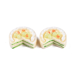 Opaque Resin Imitation Food Decoden Cabochons, Fruit Cake, White, 16x20.5x10.5mm(CRES-I032-02A)