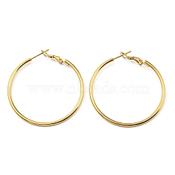 Ion Plating(IP) 316 Surgical Stainless Steel Hoop Earrings for Women, Long-Lasting Plated, Real 18K Gold Plated, 38x34x2mm(EJEW-C053-08A-G)