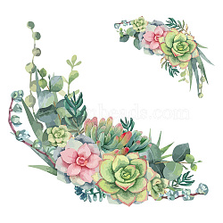 PVC Wall Stickers, Wall Decoration, Flower Pattern, 860x290mm(DIY-WH0228-641)
