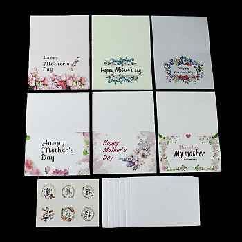 Mother's Day Gift Cards, with Envelope and Sticker, Honeydew, 100x150x0.6mm