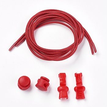 DIY Elastic Lock Shoelace, Dark Red, 3mm, 1m/strand