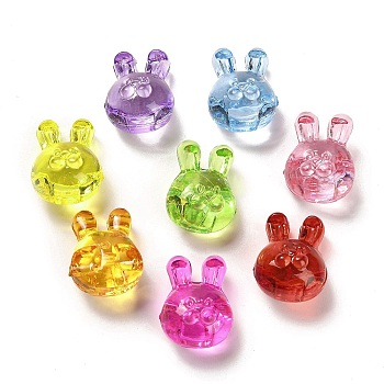 Transparent Acrylic Beads, Rabbit, Mixed Color, 21x16.5x13.5mm, Hole: 3mm, about: 234pcs/500g