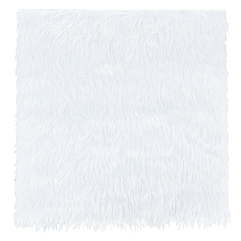 Imitation Rabbit Hair Faux Fur Polyester Fabric, for Plush Toy DIY Garment Sewing Material, White, 400x400x1.5mm