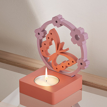 Candle Holder DIY Silicone Molds, for Candle Makiing, Butterfly, 9.8x9.8x2.35cm, Inner Diameter: 5.2x5.2cm