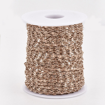 Brass Cable Chains, with Spool, Soldered, Nickel Free, Unplated, 5x2x0.5mm, about 301.83 Feet(92m)/roll