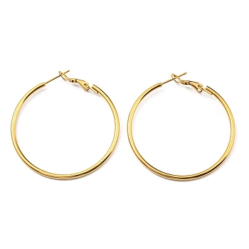 Ion Plating(IP) 316 Surgical Stainless Steel Hoop Earrings for Women, Long-Lasting Plated, Real 18K Gold Plated, 38x34x2mm