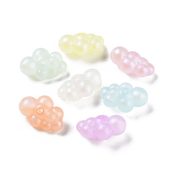 Transparent Acrylic Beads, Luminous Beads, Glow in the Dark, Cloud, Mixed Color, 32x22x15.5mm, Hole: 3mm