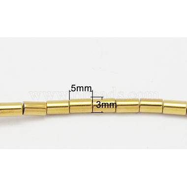 Gold Column Non-magnetic Hematite Beads