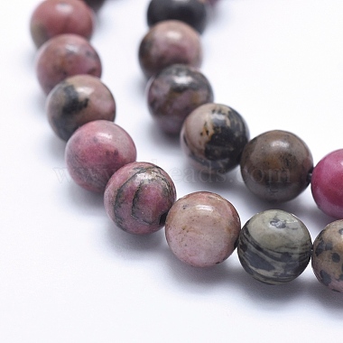 Natural Rhodonite Beads Strands(X-G-G717-10mm)-3