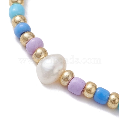 Rainbow Style Glass Seed Beads Braided Bead Bracelets for Women(BJEW-JB10064)-3