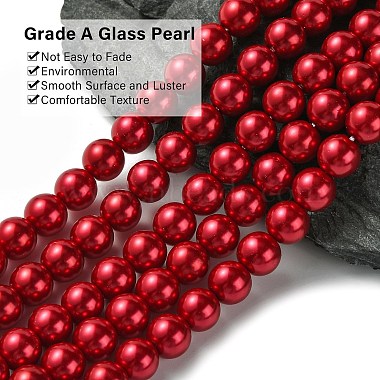Eco-Friendly Glass Pearl Beads Strands(HY-A008-8mm-RB084)-3