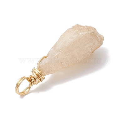 Electroplated Natural Quartz Crystal Dyed Pendants(PALLOY-JF02325-07)-4