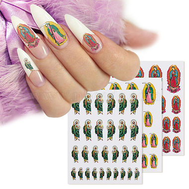 Hobbiesay 9 feuilles 3 autocollants de style nail art(MRMJ-HY0002-29)-7