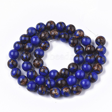 Assembled Bronzite and Natural Lapis Lazuli Beads Strands(G-S366-026A)-2