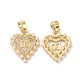 Heart Brass Micro Pave Clear Cubic Zirconia Pendants(KK-G406-25G)-2