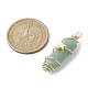 Natural Green Aventurine Copper Wire Wrapped Pointed Pendants(PALLOY-JF02461-04)-2