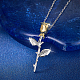 Collier pendentif en argent sterling plaqué rhodium 925 fleur pour la Saint-Valentin(GQ1752)-2