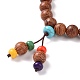 Wood & Natural Carnelian & Synthetic Turquoise Beaded Necklaces(NJEW-JN04136)-4