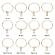 12Pcs Constellation Brass Paperclip Chains Charm Bracelets for Women(BJEW-JB11256)-2